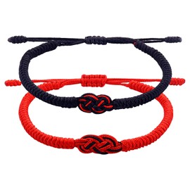 HAICN 2Pcs Couples Bracelets Gifts Adjustable Couple Friendship Rope Bracelet Romantic Birthday Anniversary Christmas Valentines Gifts for Boyfriend and Girlfriend