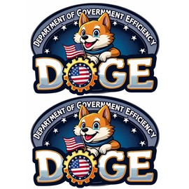 2 Pack Musk Department of Government Efficiency Doge Magnet Vinyl Coat of Arms Auto Bumper Magnet Fade Proof Waterproof Outdoor Indoor