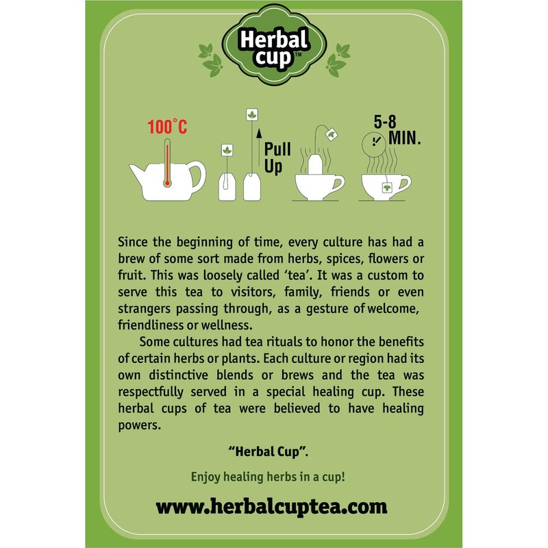 Herbal Cup Ayurveda Tea, Organic Anti-Stress, No Caffeine Herbal Supplement