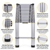 Telescoping Ladder 14 FT, Aluminum Lightweight Extension Ladder Up to