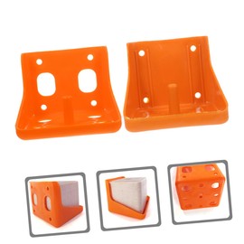 Kisangel 2pcs Lick Brick Box Holder Livestock Feeding Horses Goat Rabbits Feeders Pasture Outdoor for Cattle Tray and Chicken Professional Sheep Feeder Sheep Salt Feeder Orange Pp