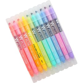 CRAFTHROU 10piezas Marcatextos Borrables de Doble Punta Resaltadores Líquidos Pastel para Subrayado y Notas Tonos Vibrantes para Estudio y Oficina