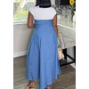 Quzzion Women's Patchwork Denim Dress A Line Maxi Swing Dresses