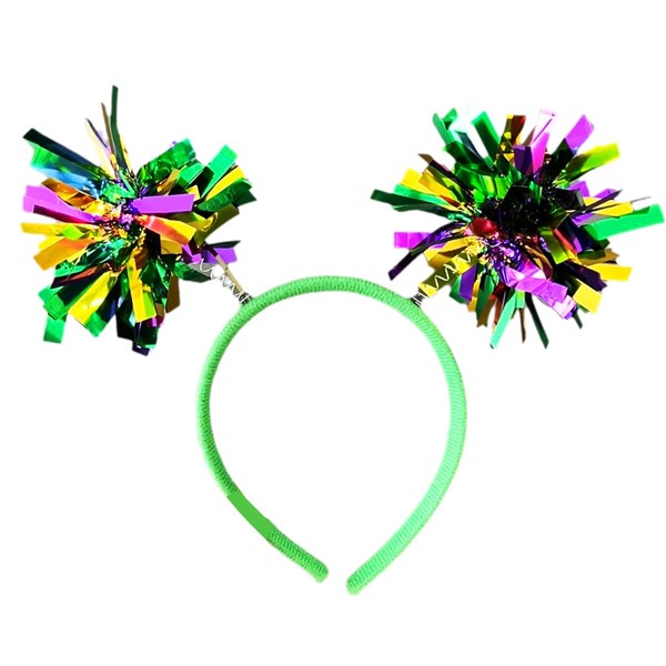 QRH Glittering Mardi Gras Headband Sparkle Mardi Gras Carnival Tinsel