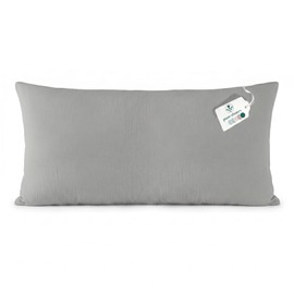 pure shores - Muslin Bed Linen Pillow 80 x 40 cm Cotton | Bed Linen Sets | 100% Cotton with Oeko-Tex | Zip | Bedding | Pillow 80 x 40 cm Duvet Cover | Light Grey