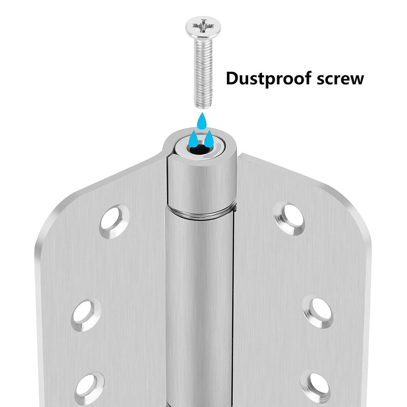 Hommyzone Adjustable Spring Door Hinge 4”X 4”, Stainless Steel Self-Closing