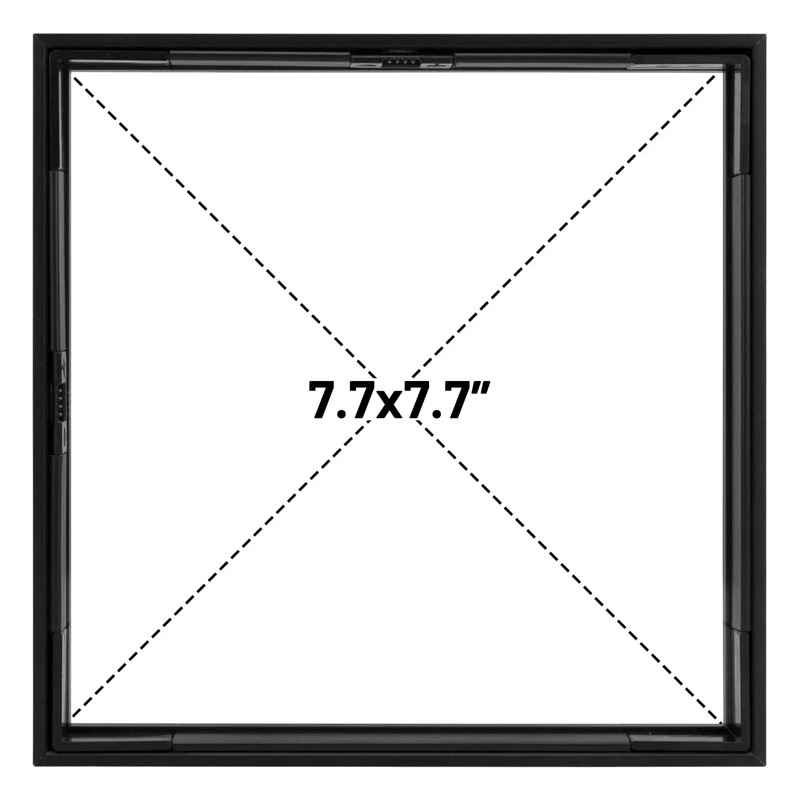Frametory, Floating Picture Frame 8x8 - Black Aluminum Metal Photo