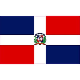 StickerTalk Dominican Republic Flag Vinyl Sticker, 5 inches by 3 inches
