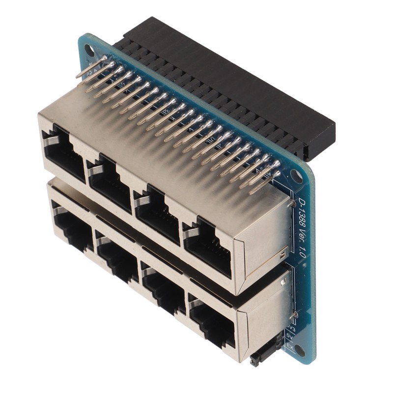 GPIO Breakout Board Professional 8 RJ45 Ports 40 Pin Power