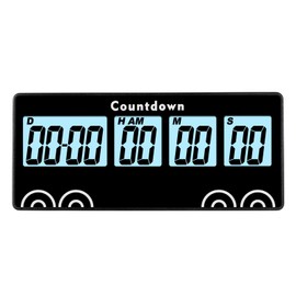 NInE-ROnG Timer, 9999 Days Countdown with Reusable Magnet, Digital Alarm, Loud Clock, Bedside Reminder, Kitchen, Event, Baby, Retirement, Cooking, Pregnancy, Christmas (Black)