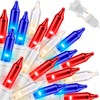 LAMPHOME Patriotic String Lights - Red White Blue Mini Lights