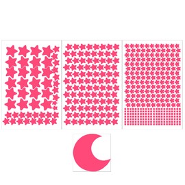 Pink Glow in The Dark Stars Decals Decor for Ceiling, Starry Sky Shining Decoration Perfect for Kids Bedroom Bedding Room Gifts