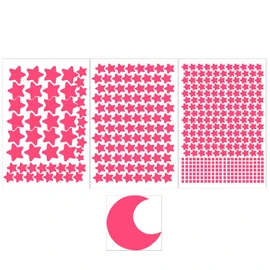 Pink Glow in The Dark Stars Decals Decor for Ceiling, Starry Sky Shining Decoration Perfect for Kids Bedroom Bedding Room Gifts