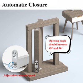 MIMIRACLE Heavy Duty Self Closing Door Pivot Hinges - Adjustable Speed, 304 Stainless Steel, 360 Degree Shaft, Hidden Door Hinges for Wood Secret Door