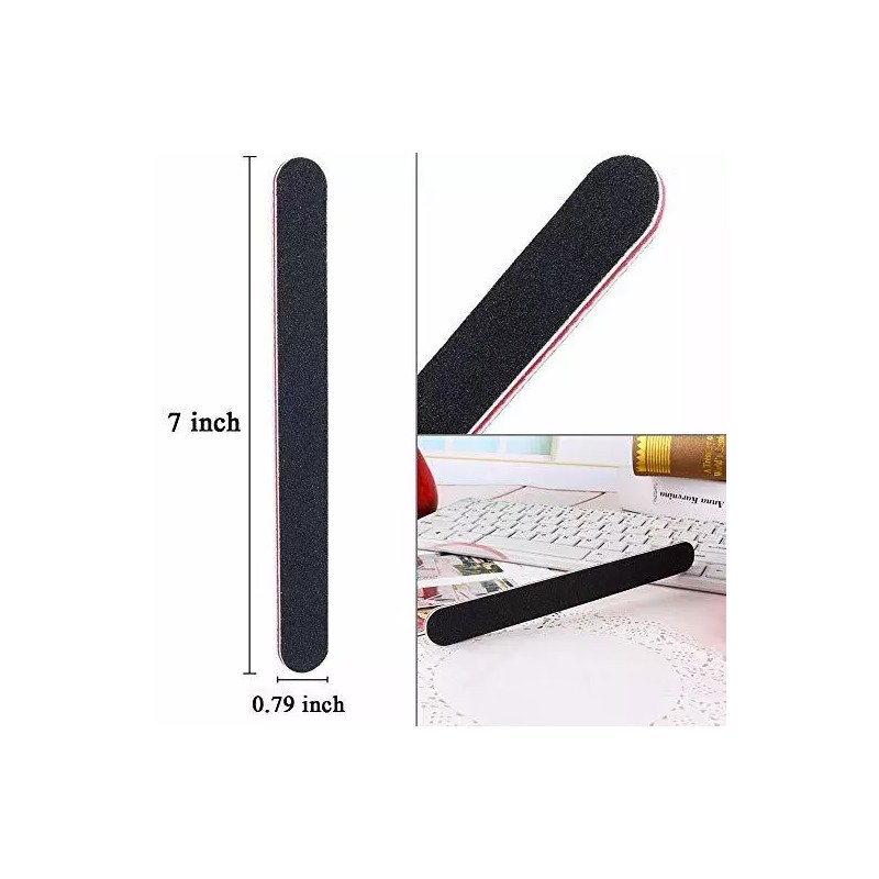 TIKA 10-Piece Double-Sided Nail Files 100/180 Grit - Manicure &
