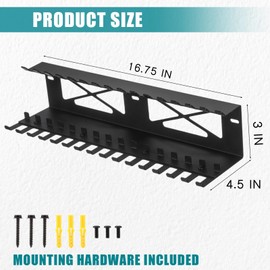 Shimeyao Clamps Rack Organizer Wall Mount Spring C Clamps Holder Tool Storage 16 x 5 x 3.5 Inches for Small Tools Shed Garage Pegboard Workshop Home