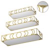 Serwrsw Moon Phase Wall Shelves White Gold, 3 Pack Small