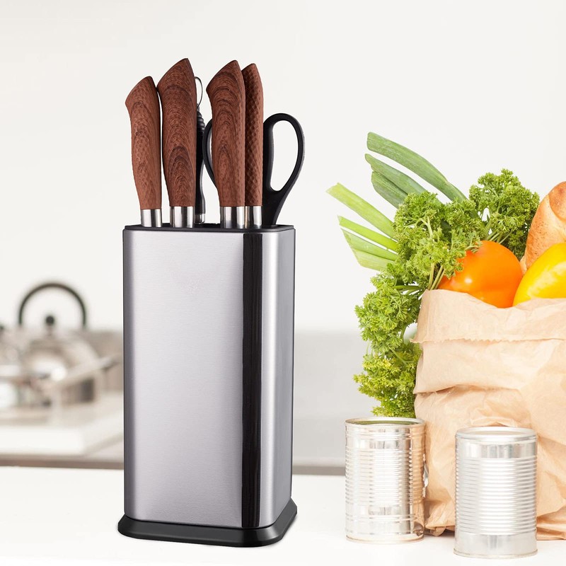 Universal Knife Block Without Knives,Modern Knife Holder for Kitchen Counter,Stainless