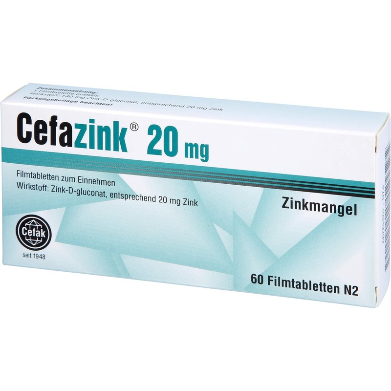 CEFAZINK 20 mg film-coated tablets, pack of 60