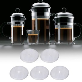 5Pcs Stainless Steel Coffee Filter, 600ml French Press Filter Replacement Parts, Coffee Mesh Filter, French Press Coffee Pot Mesh Filter Accessory for Home, Coffee, Bar.