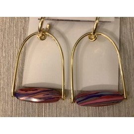 Kendra Scott Sassy Statement Pink Rainbow Calsilica Drop Earrings NWT