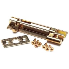 Merriway® BH00768 (2 Pcs) Cranked Swan Neck Surface Slide Door Bolt, 50 mm (2 inch) Brass - Pack of 2 Pieces