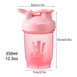 chongning Protein Shaker Bottle, Perfect for Mixing Powdered Shakes, BPA Free, Leakproof, 350ml (Pink)