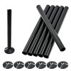 Black Radiator Pipe Covers & Sleeves, 6 Pack 200mm x