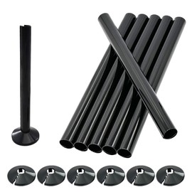 Black Radiator Pipe Covers & Sleeves, 6 Pack 200mm x 15mm Pipe Covers, 6 Pieces 15mm Pipe Collars