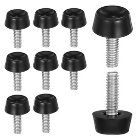 10 Pcs 1/4" Thread Furniture Feet Adjustable Table Chair Levelers Furniture Threaded Levenling Stainless Steel Screw on Leveler Heavy Duty Glide Leveling for Table Cabinets Chairs