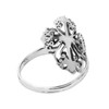 AeraVida Victorian Swirl Cross Hidden Heart Sterling Silver Ring, Sterling
