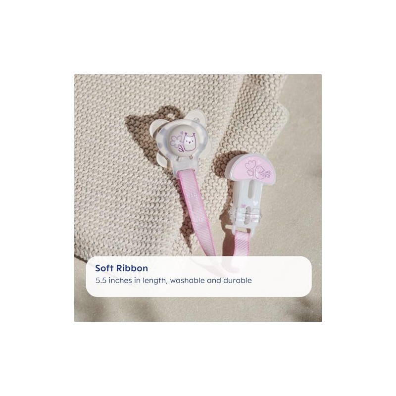 MAM Pacifier Clips, Baby Pacifier Clip, 'I Love Mommy' Design