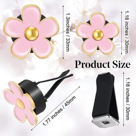6 Pcs Daisy Flower Air Vent Clip Valentine's Day Daisy Flower Car Air Vent Clips Air Freshener Outlet Clip Car Airs Conditioning Clip Charm Decor(3 cm, 3.3 cm,Red, Pink, White)，dashboard accessories