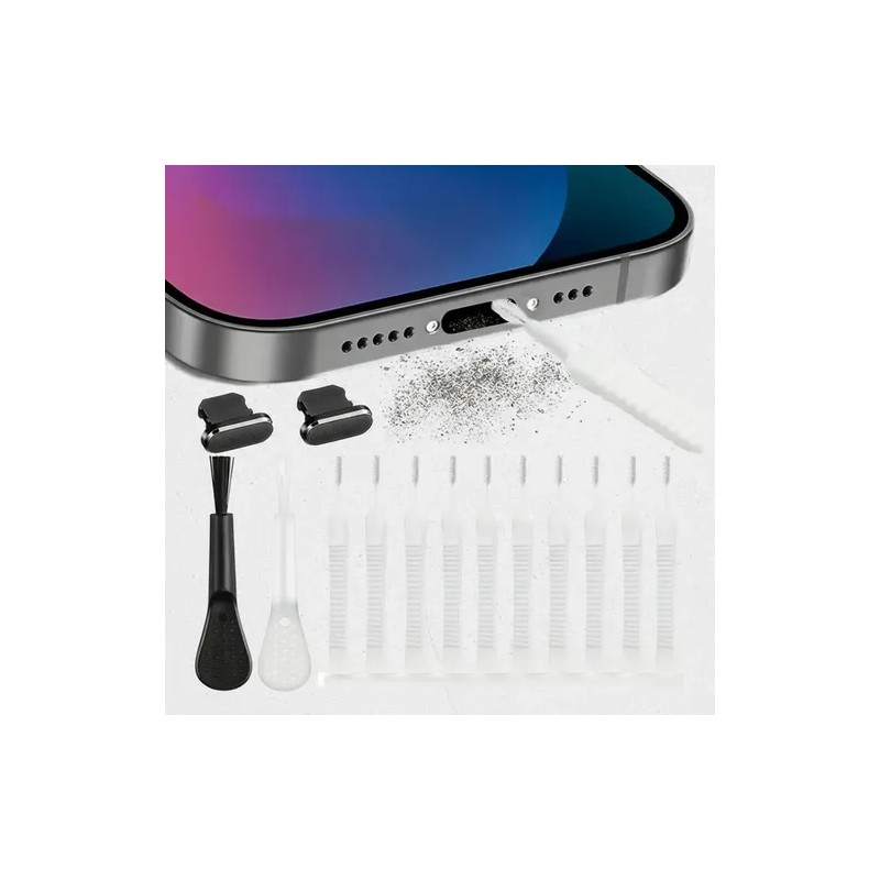 Kit 10 Cepillos Limpiador Puerto Carga Celular Tablet 6 Cm