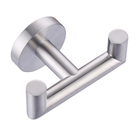 ALEASHA Shower Towel Hook Brushed Nickel, Stainless Steel Towel Hanger, Heavy Duty Double Towel Hook, Towel Holder for Bathroom, Wall Mount Robe Hook