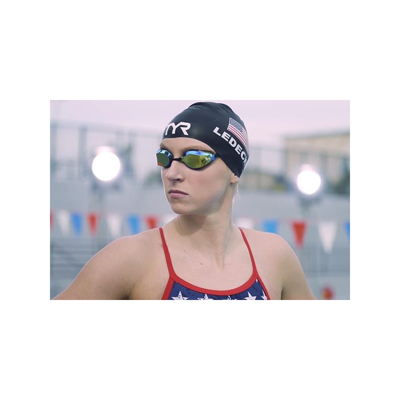 TYR Tracer-X Elite Racing Swim Goggles, Silver/Black Mirrored