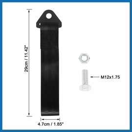 A ABSOPRO 2 Stück Universal Auto Abschlepphaken Stoßstange Anhänger Gurtband Schwarz Artikelaustausch