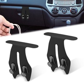 SNOMEL 2 Pcs Car Hooks for Passenger Glove Box, Self-Adhesive Headrest Hooks for Car Holder, Leather Car Purse Hook for Bags, Car Seat Back Storage Hook Accessories Organization (Double Front Hook)
