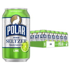 Polar Seltzer Water, 12 fl oz cans,18 pack - ( Select Your Flavor ) Best Product - Lime