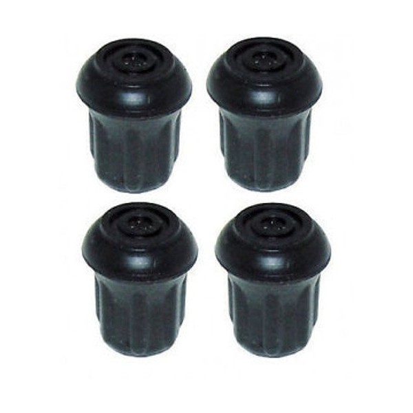 Pack of 4 - 1/2" Heavy Duty Rubber Tips for Walking Sticks, Canes, Crutches & Walkers