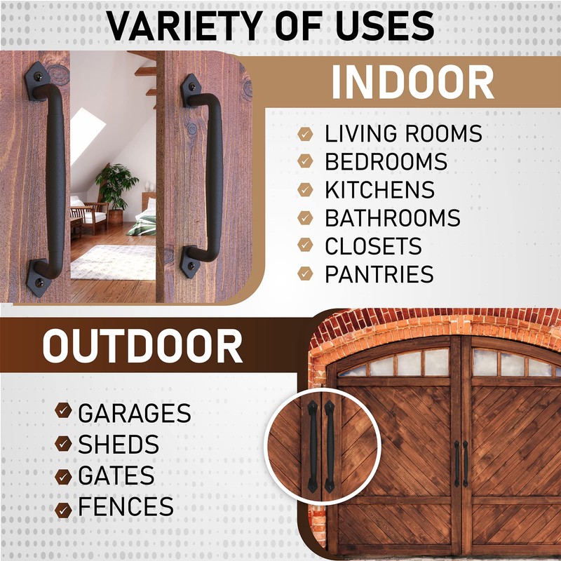 VivaLight 2-Pack 10 Inch Round Rustic Sliding Barn Door Handle