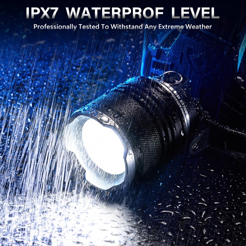 AKNEAR LED Rechargeable Headlamp 4500 High Lumens, 95 Hours Endurance