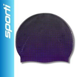 Sporti Molecule Silicone Swim Cap - Purple/Black