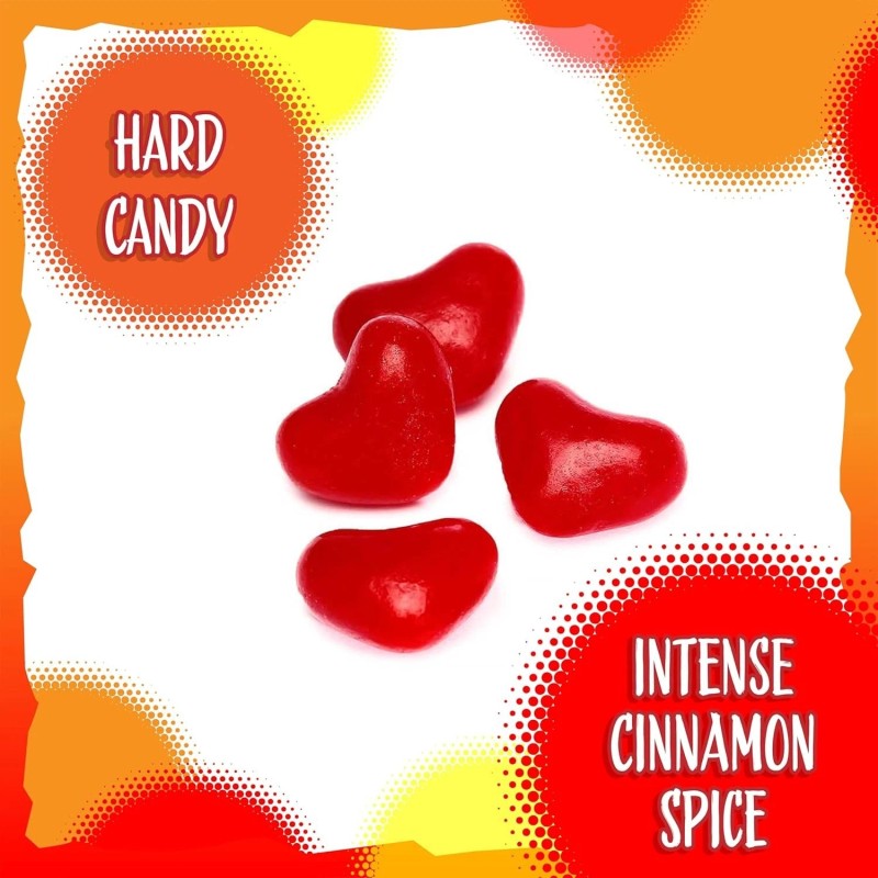 SunnyIsland Cinnamon Imperial Hearts | 2-Pound Bag | Red Hot