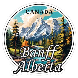 Banff Alberta Canada Sticker Travel Outdoors Decal Vinyl Waterproof for Water Bottle Mug Passport Scrapbook Notebook Laptop Tumbler 4" Gift ID44990