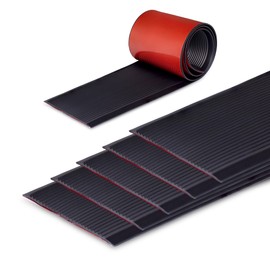 Rubber Bond 4x36in Heavy Duty Anti Slip Stair Treads(5-Pack)- Waterproof Outdoor/Indoor Non Skid Tape for Stairs | Adhesive Rubber Grip Strips for Steps & Ramps - Black