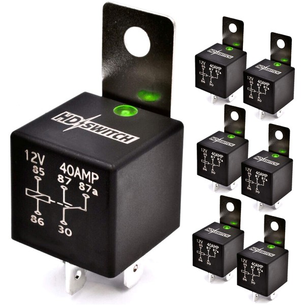 HD Switch (6 Pack) 12V 40A Waterproof Relay Replaces Kubota