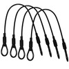 4 Pcs Black 3mm Diameter Braided Steel Safety Lanyard Cable