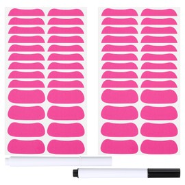 PATIKIL 80 Pairs Sports Eye Black Stickers, Under Eye Black Strips Football Face Stickers Breathable Eyeblack Sticker with Pencil for Baseball Fans on Game Day, Pink