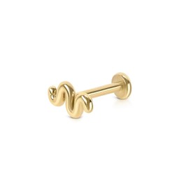 Gold Stud Snake Piercing Earrings For Women Trendy - Lightweight Waterproof & Sweatproof Jewerly